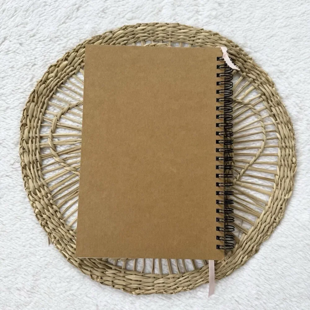 Handmade Dried Pink Flower Notebook With Bookmark A5 Unlined 60 Sheets 120 Pages